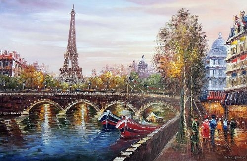 Eiffel Tower Canvas Painting at PaintingValley.com | Explore collection ...