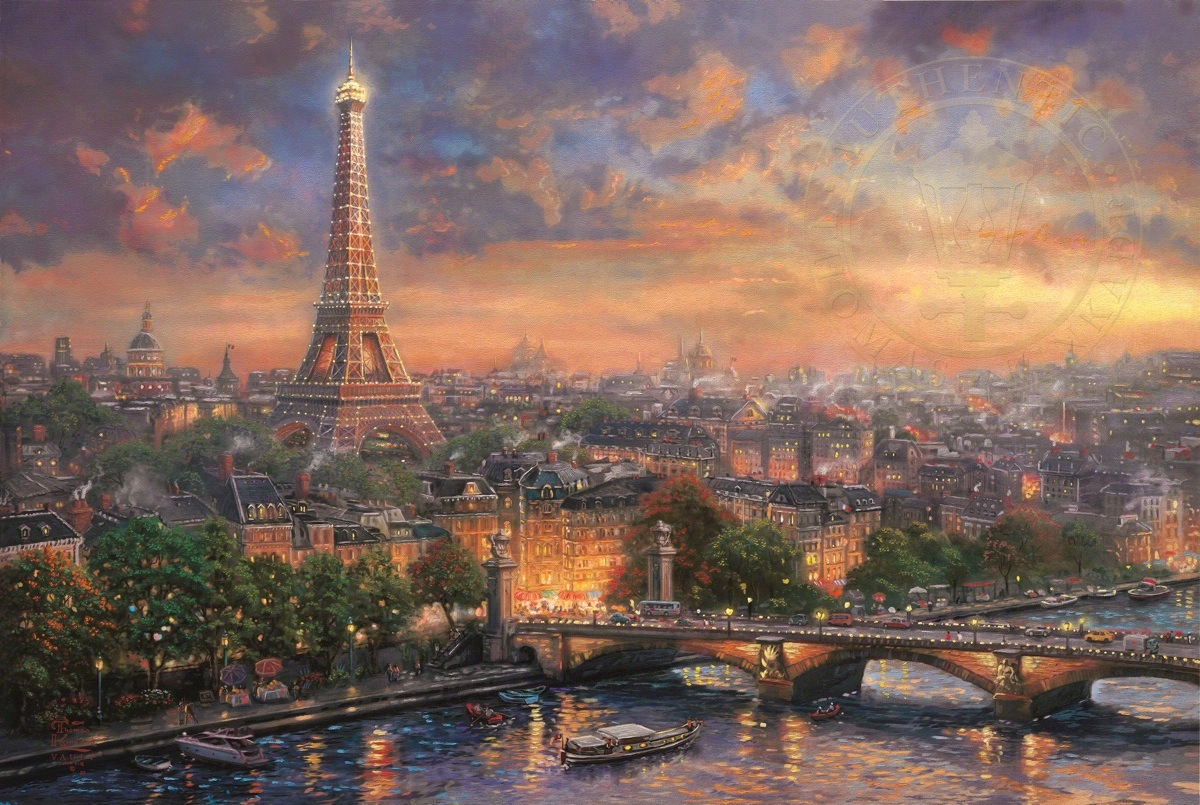 1200x805 Paris, City Of Love - Paris Painting Eiffel Tower