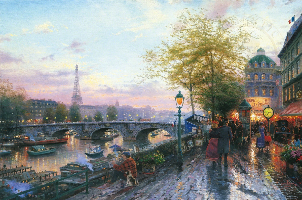 1200x796 Paris, Eiffel Tower The Thomas Kinkade Company - Paris Painting Eiffel Tower