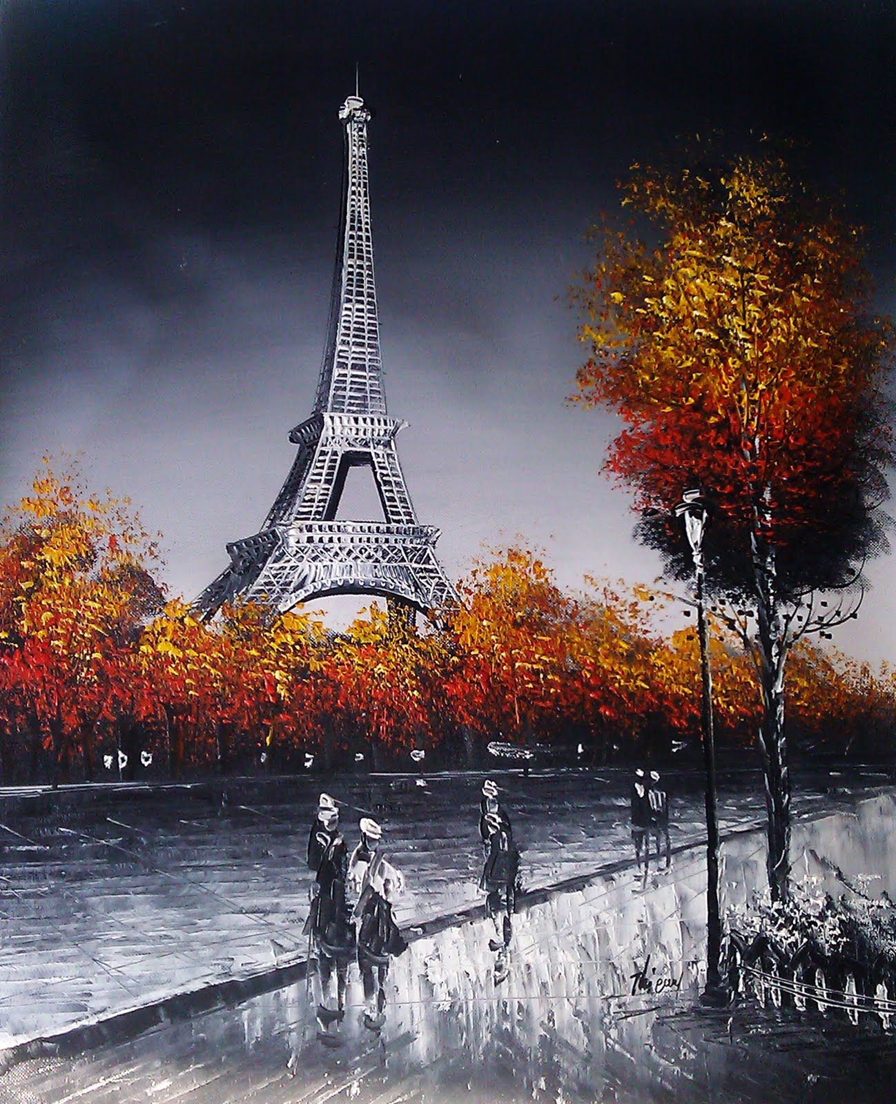 1298x1600 Paris Painting - Paris Painting Eiffel Tower