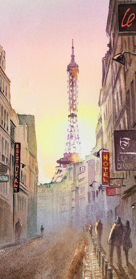 438x900 Eiffel Tower Paris France Painting By Irina Sztukowski - Paris Painting Eiffel Tower