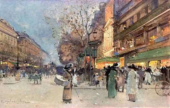 550x349 Paris Street Scene - Paris Painting Street Scenes