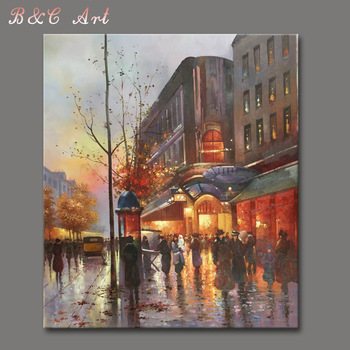 350x350 Romantic Cozy Oil Paintings Paris Street Scenes In Winter - Paris Painting Street Scenes