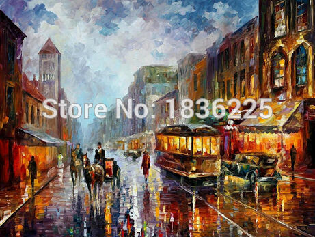 461x347 Beautiful Painted Canvas Berautiful City Modern Paintings - Paris Painting Street Scenes