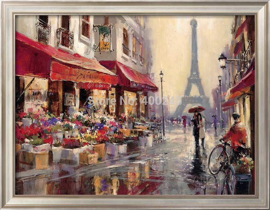 900x699 Brent Heighton Painting Canvas April In Paris High Quality - Paris Painting Street Scenes