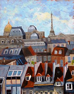 239x300 Paris Rooftops Paintings Fine Art America - Paris Rooftops Painting