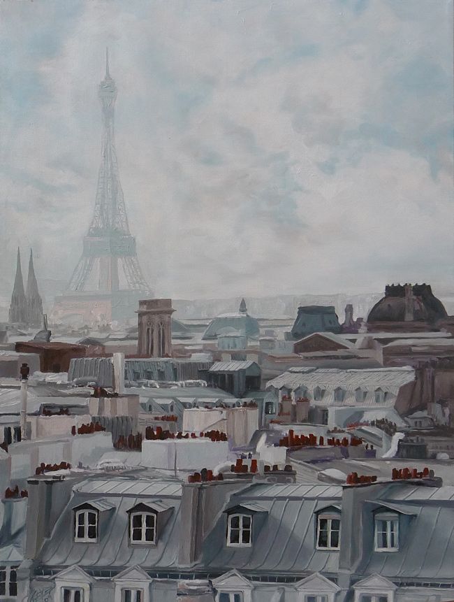 650x861 Paris Rooftops Painting Inspirations Rooftop - Paris Rooftops Painting