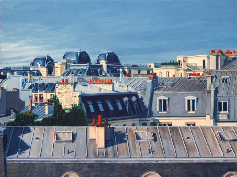 770x577 Saatchi Art Paris Rooftops Painting By Nick Savides - Paris Rooftops Painting