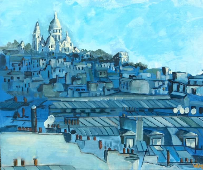 770x645 Saatchi Art The Coeur And Paris' Rooftops Painting By - Paris Rooftops Painting