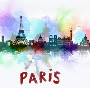 Paris Skyline Painting at PaintingValley.com | Explore collection of ...