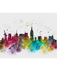 236x295 Paris Skyline Watercolor Print, Paris France Cityscape Art Print - Paris Skyline Painting