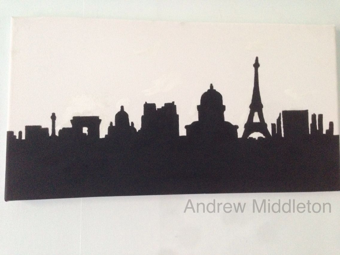 1136x852 Paris Skyline Acrylic Painting Paintings Paris - Paris Skyline Painting