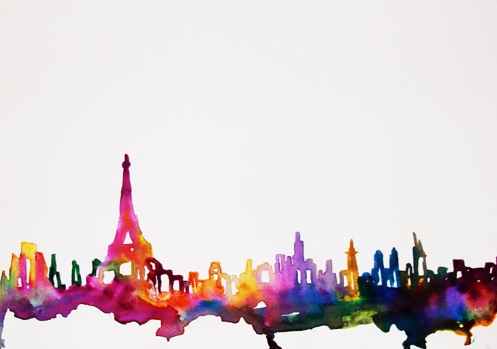 497x349 Paris Cheapskate Cheap Paris Art - Paris Skyline Painting