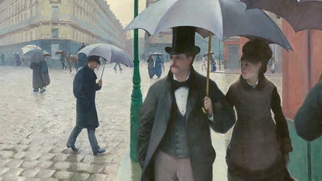 1280x720 Video Postcard Paris Street Rainy Day (1877) - Paris Street In Rainy Weather Painting