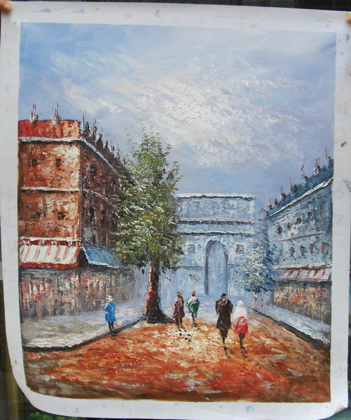 501x600 Knife Artistic Impressions Paintings Paris Street Art Canvas Oil - Paris Street Oil Painting