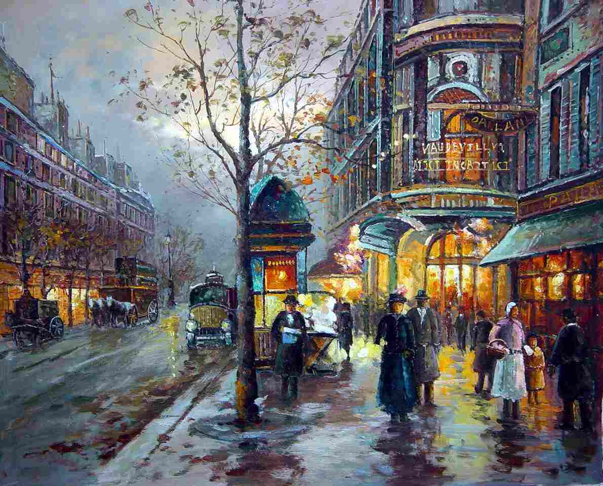 Paris Street Oil Painting at PaintingValley.com | Explore collection of ...