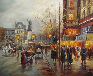 300x246 Paris Street Rainy Night, Original Landscape Oil Painting - Paris Street Oil Painting