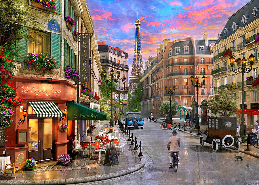 900x642 Paris Street Painting By Dominic Davison - Paris Street Painting