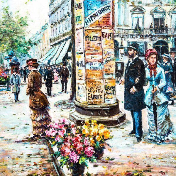 600x600 Paris Street Scene - Paris Street Painting
