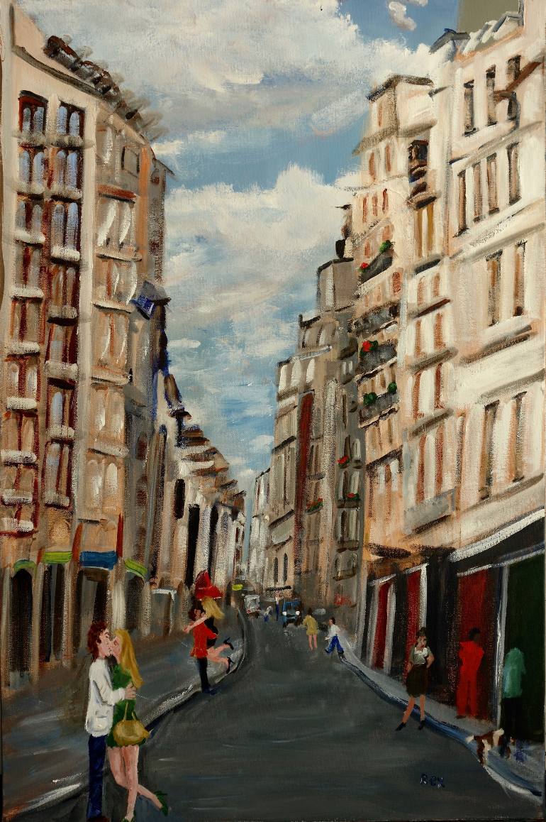 770x1158 Saatchi Art Mes Rues De Paris (My Paris Streets) Painting By Rex - Paris Street Painting