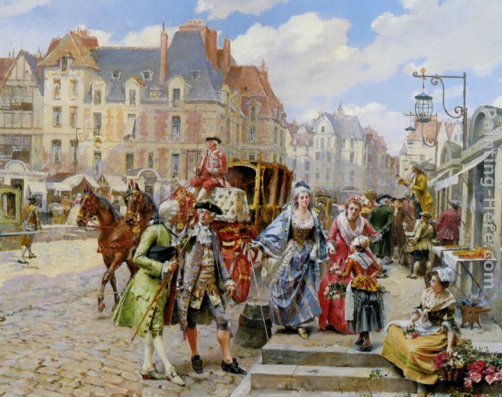 720x570 Henri Victor Lesur Paris Street In The Time Of Louis Xiv Painting - Paris Street Painting