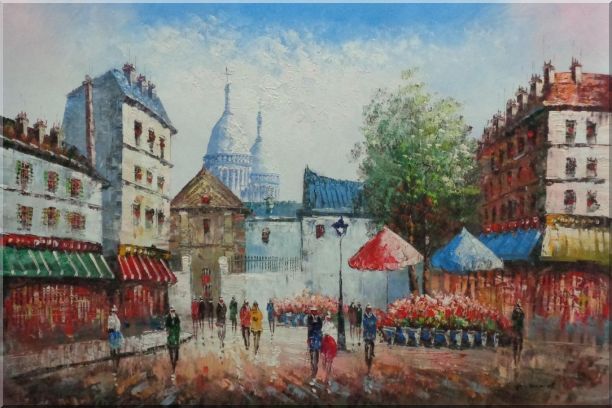 Paris Street Scene Oil Painting at PaintingValley.com | Explore ...