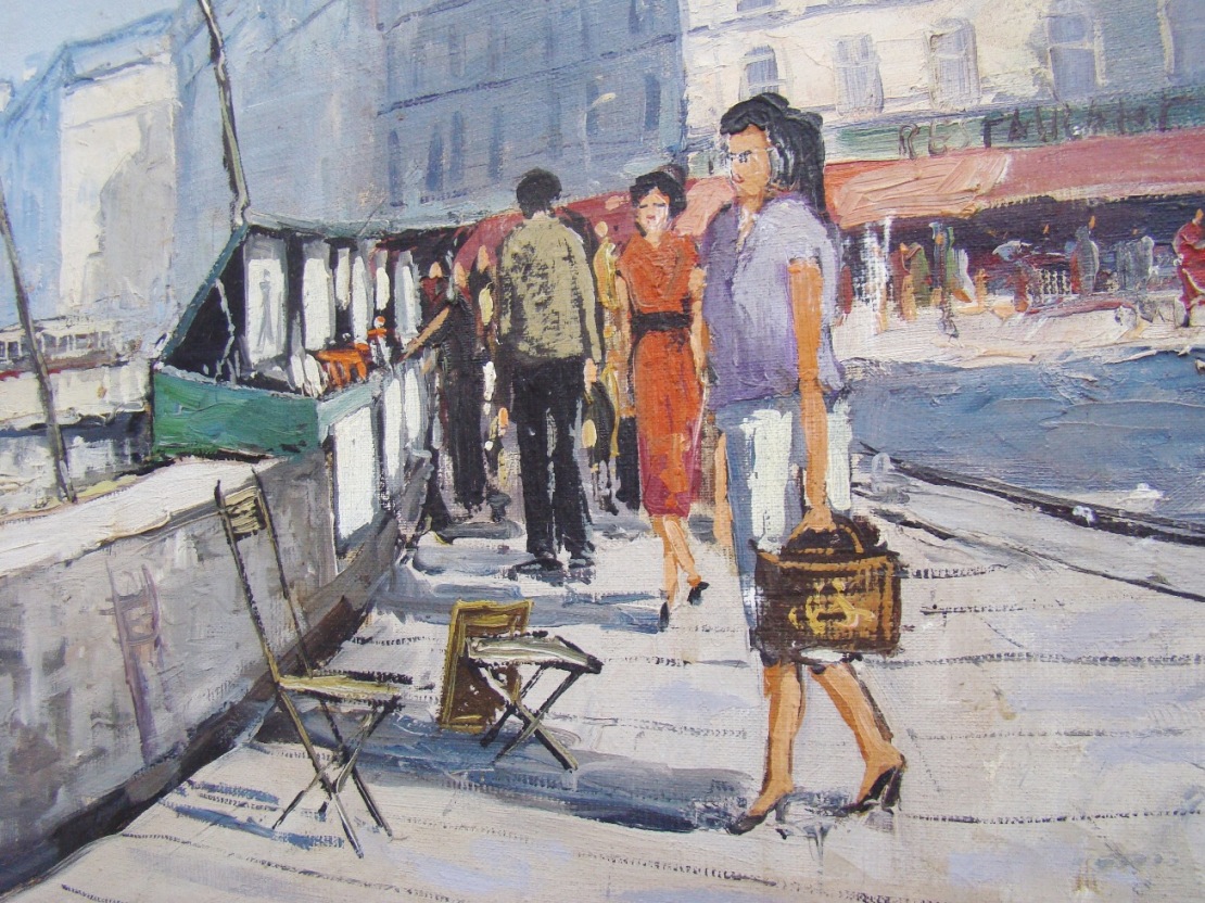 1110x832 Vintage Paris Street Scene Oil Painting Modernism - Paris Street Scene Oil Painting