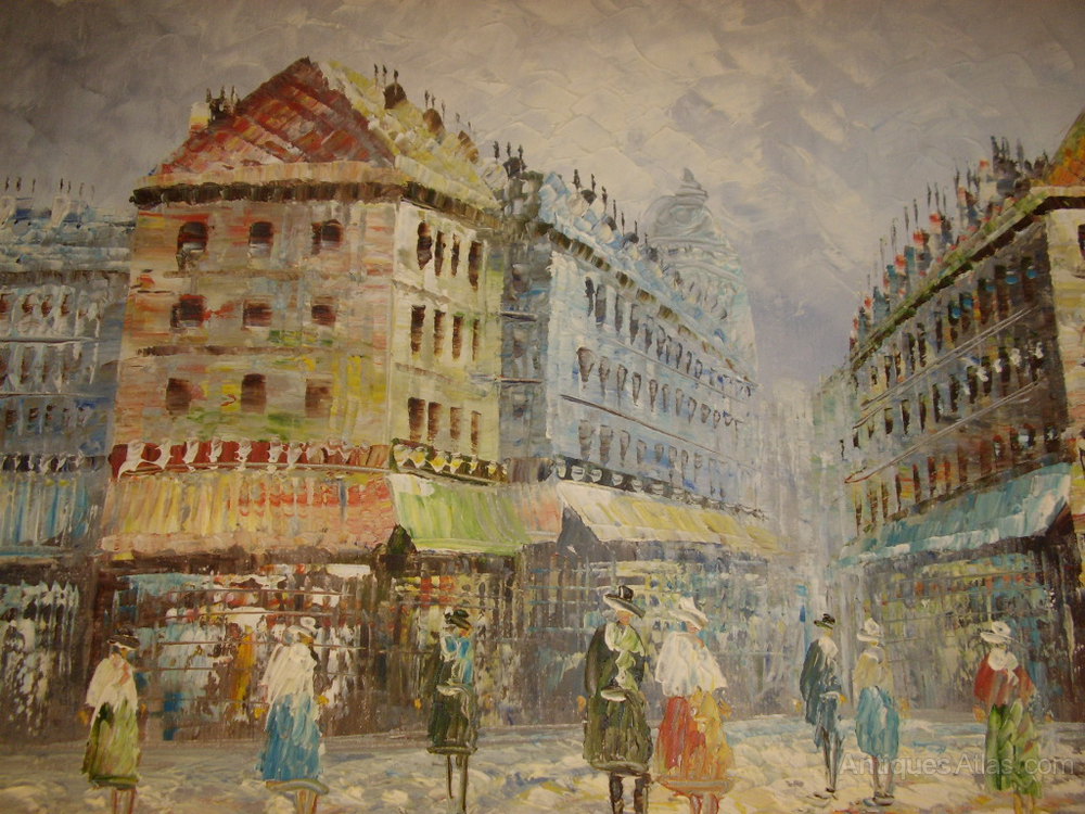 1000x750 Antiques Atlas - Paris Street Scene Oil Painting