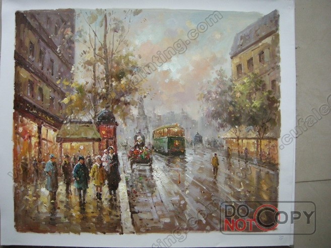 657x492 Art Modern Decor Oil Painting Hand Painted Paris Street Scene Ps006 - Paris Street Scene Oil Painting