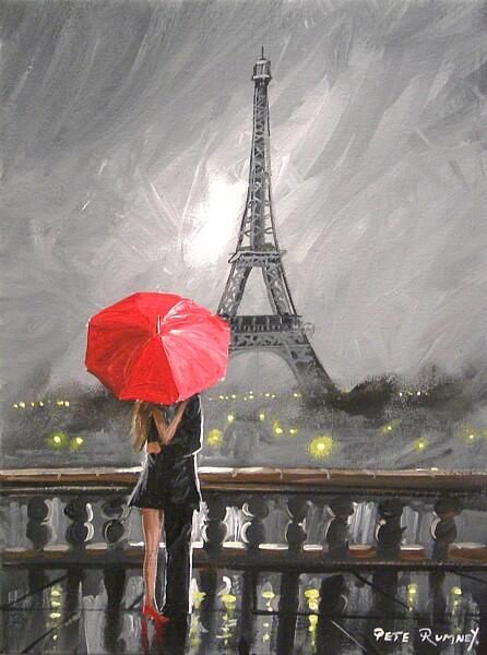 Paris Umbrella Painting at PaintingValley.com | Explore collection of ...