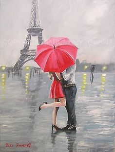 Paris Umbrella Painting at PaintingValley.com | Explore collection of ...