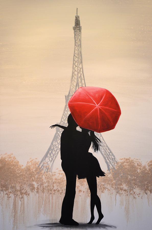 595x900 Red Umbrella Paintings Fine Art America - Paris Umbrella Painting
