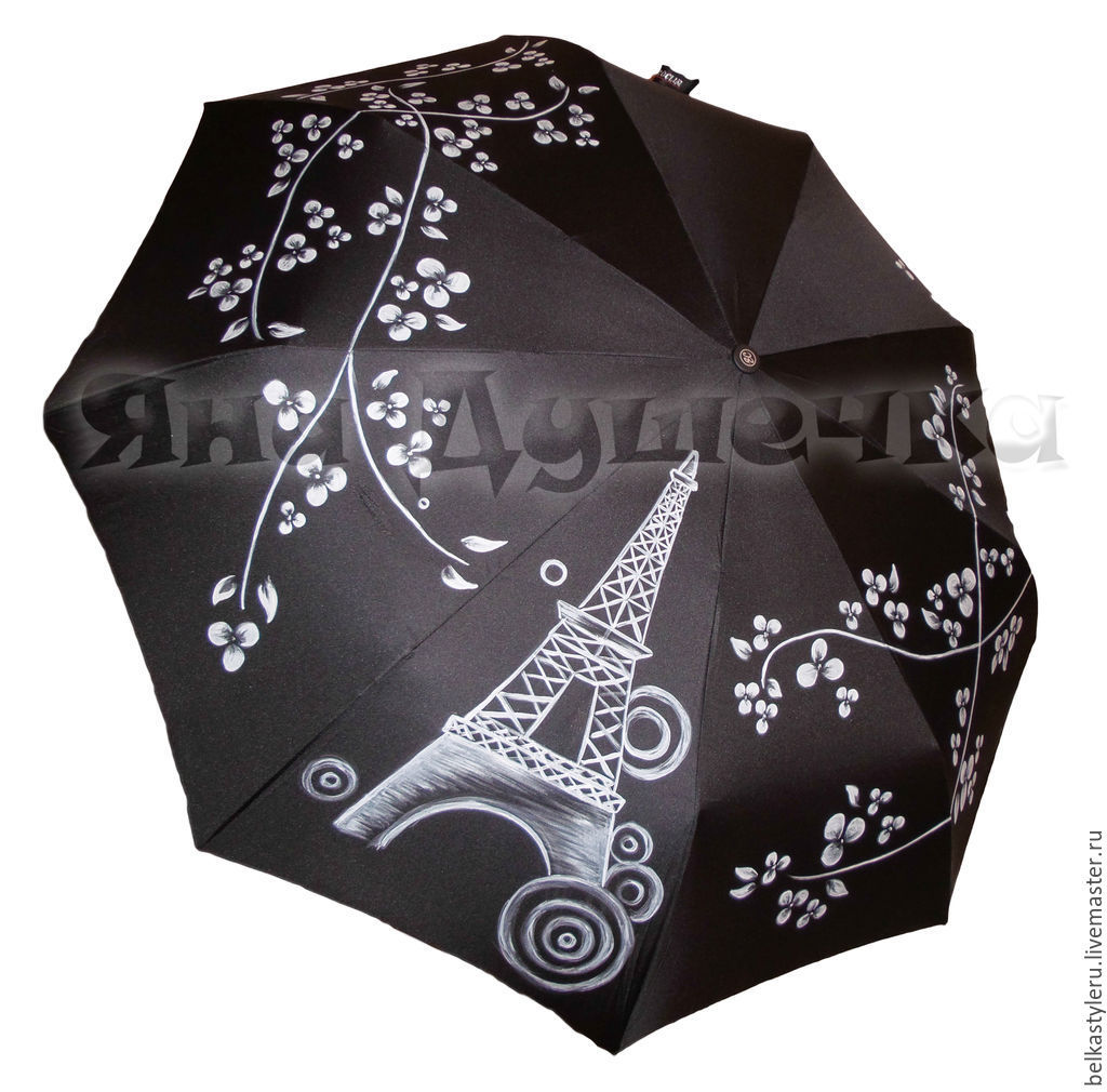 1024x1010 Umbrella Parasol Hand Painted Flowers Paris Shopline - Paris Umbrella Painting