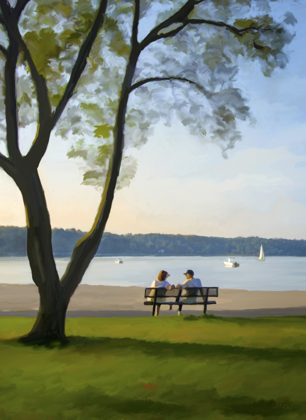 600x822 Park Bench - Park Bench Painting