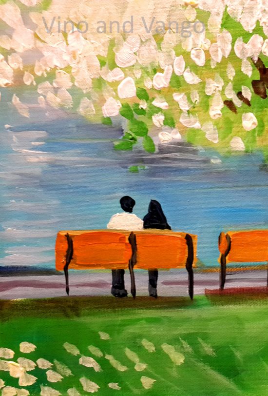 550x812 Park Bench - Park Bench Painting