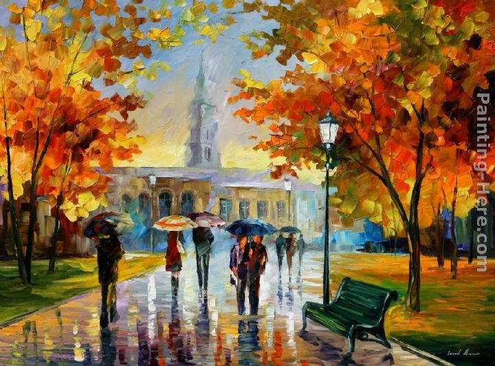 720x533 Leonid Afremov Stroll In An October Park Painting Anysize 50% Off - Park Painting