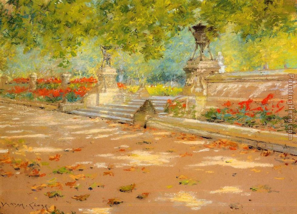 980x706 William Merritt Chase Terrace Prospect Park Painting Anysize 50 - Park Painting