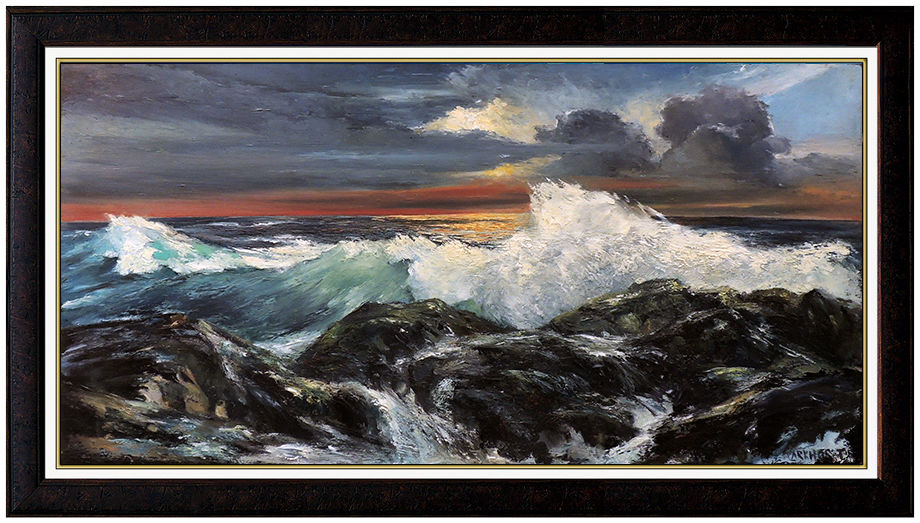 920x523 Violet Parkhurst Original Oil On Board Painting Signed Large - Parkhurst Painting Value