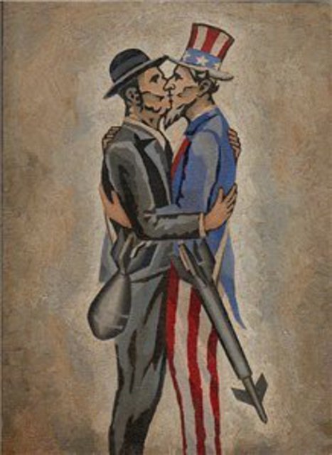 467x640 Art Posav Artwork Parody Original Painting Oil Political Art - Parody Painting