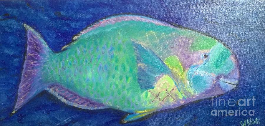 900x428 Parrot Fish Painting By Cheryl Abbiati - Parrot Fish Painting
