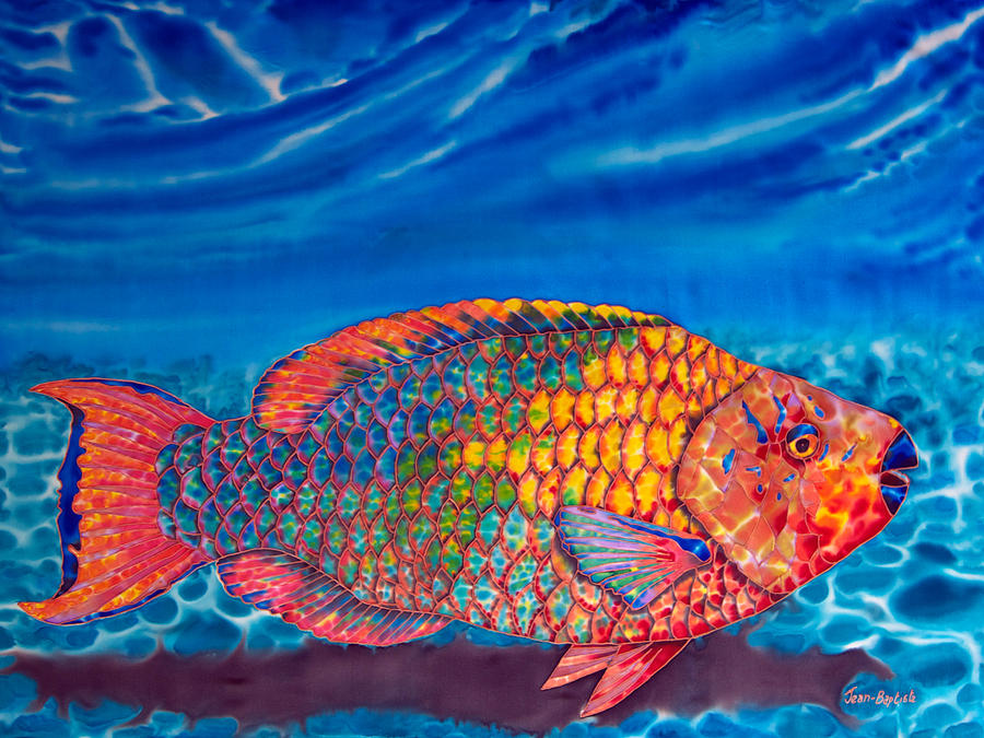 900x675 Parrot Fish Painting By Daniel Jean Baptiste - Parrot Fish Painting