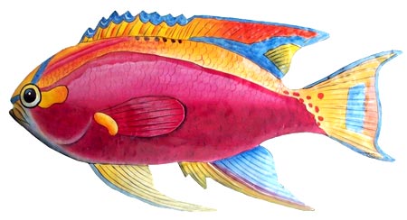 450x244 Tropical Fish Wall Decor - Parrot Fish Painting