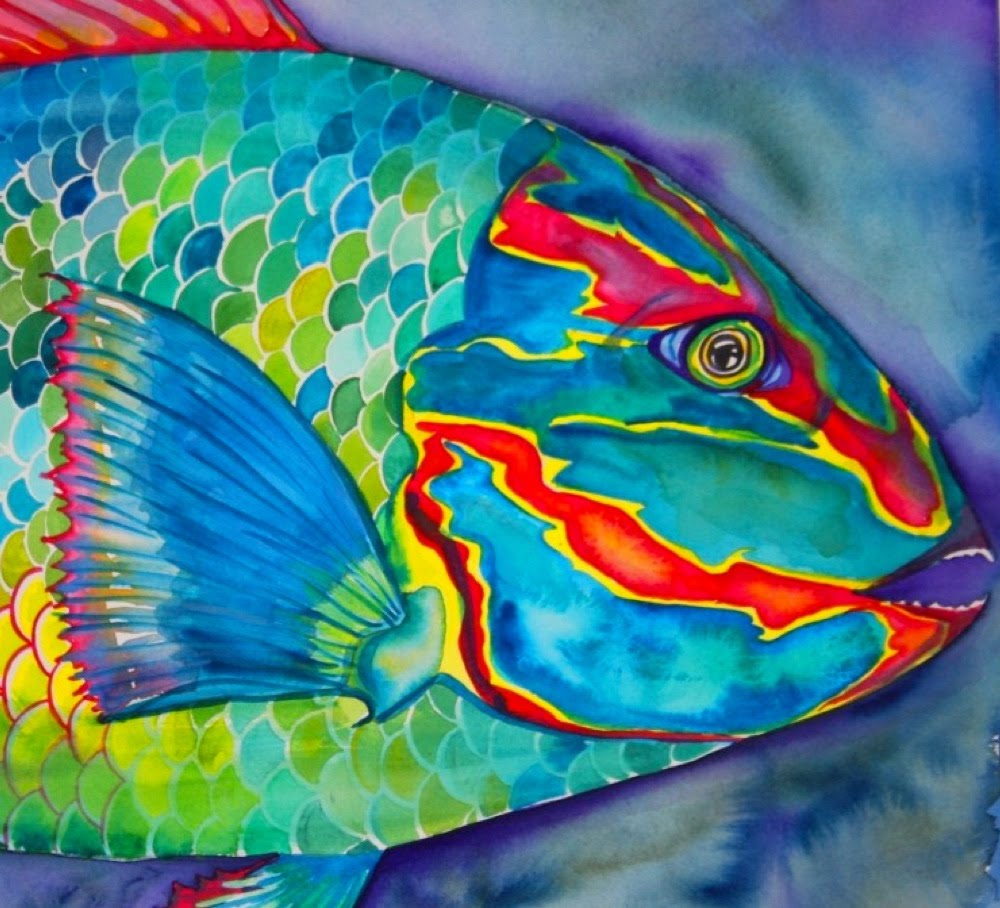 Parrot Fish Painting at PaintingValley.com | Explore collection of ...