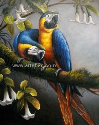 401x506 Classical Animal Oil Painting The Parrot Op Ca20 11 - Parrot Oil Painting