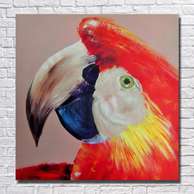 640x640 High Quality Free Shipping 100% Hand Painted Beautiful Parrot Oil - Parrot Oil Painting
