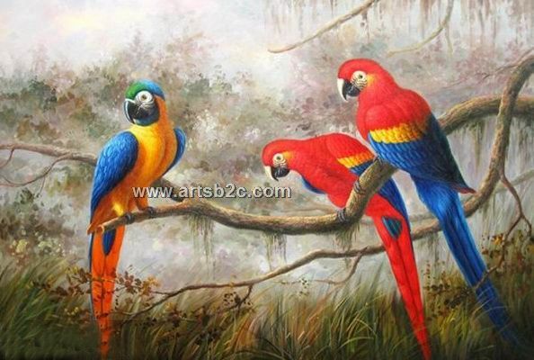 594x400 Parrot Paintings For Sale - Parrot Painting