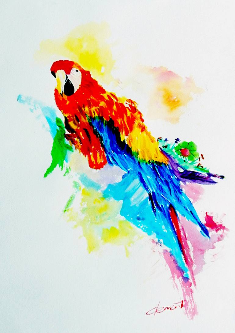 770x1087 Saatchi Art The Parrot Painting By Clement Tsang - Parrot Painting