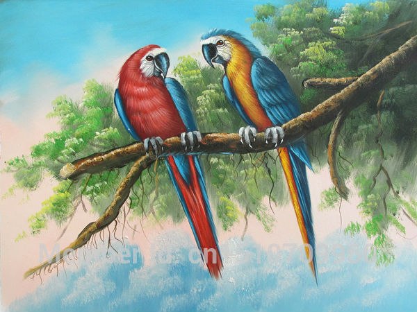 600x450 Realistic Hand Painted Painting Parrotthe Painting Symbolize - Parrot Painting Famous