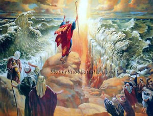 300x227 Moses Parting The Red Sea ~ Spiritual ~ Diy Counted Cross Stitch - Parting Of The Red Sea Painting
