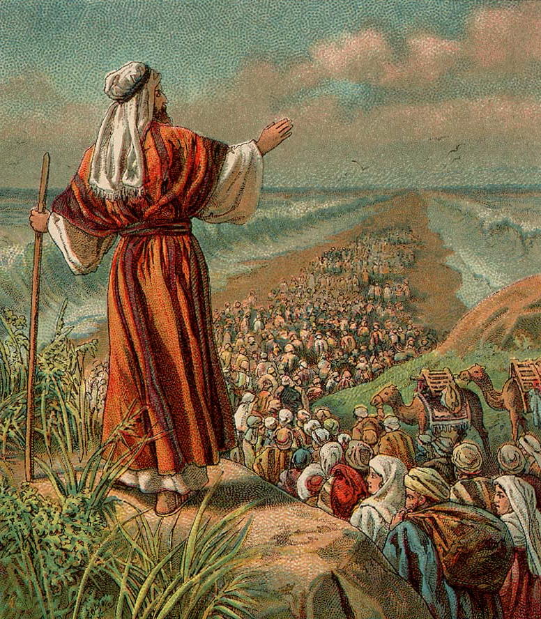 776x888 Moses Amp The Parting Of The Red Sea (Illustration) - Parting Of The Red Sea Painting